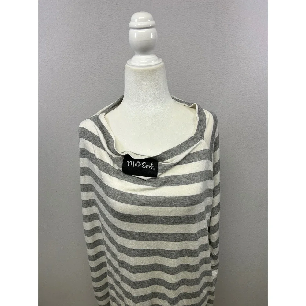 Maternity Milk Snob Womens OS Grey Striped Multi-Use Nursing Car Seat Cover